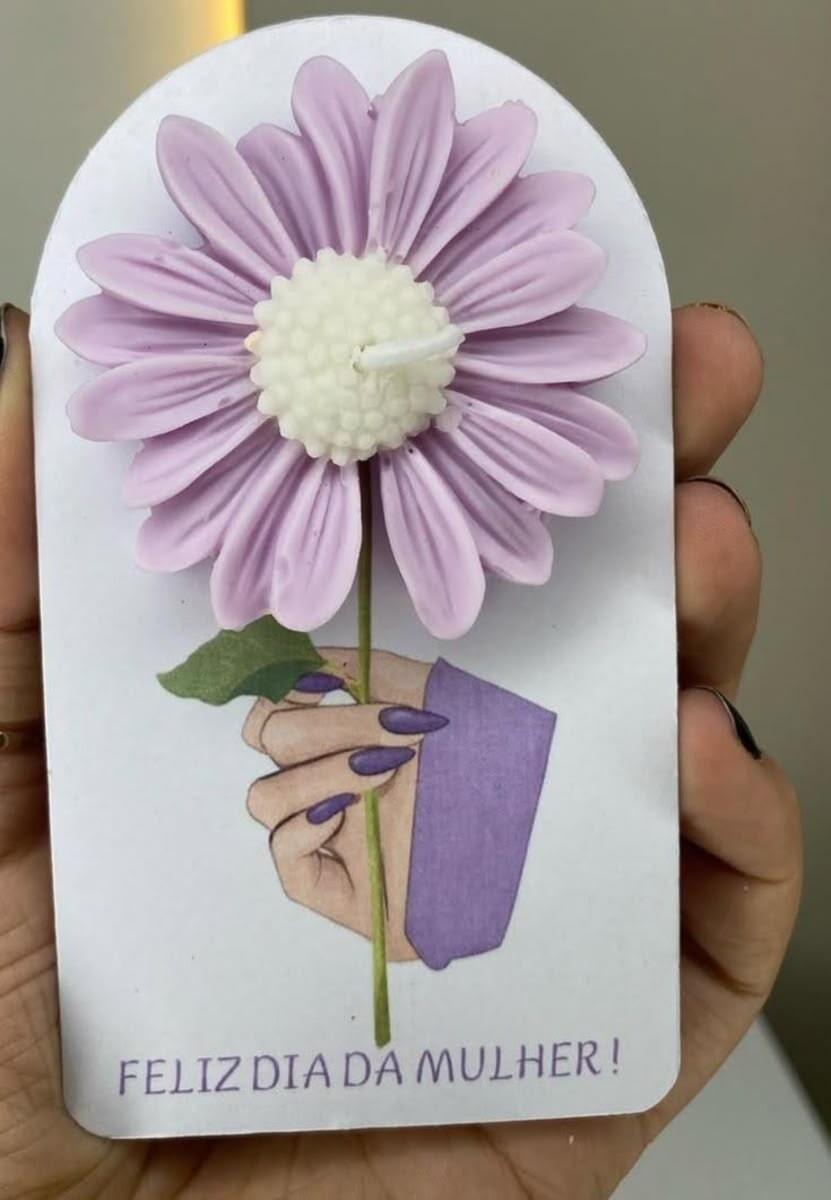 Mini Vela Margarida com Card Personalizado