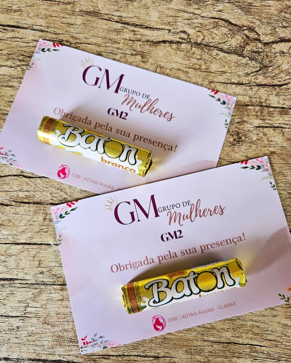 Card com Baton de Chocolate Personalizado