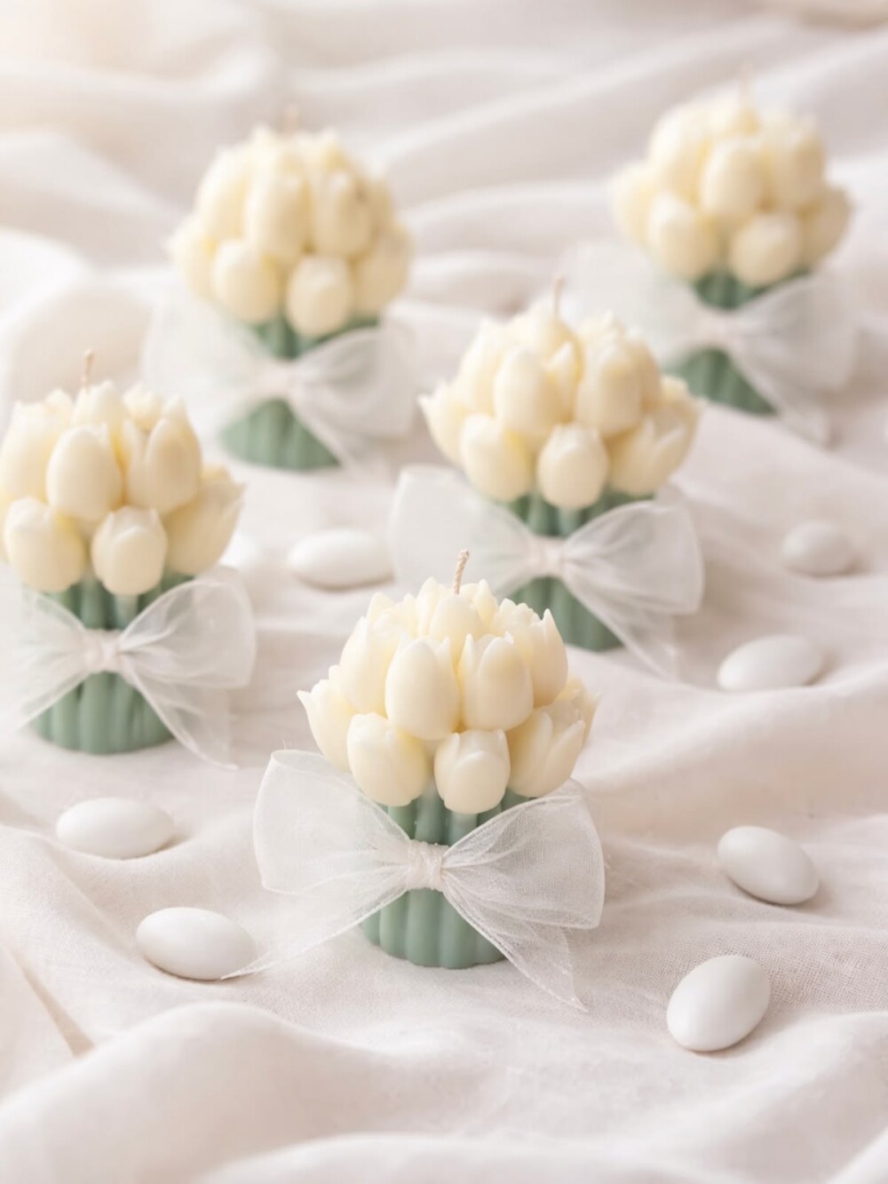 Buquê de Tulipas com Velinha Aromática