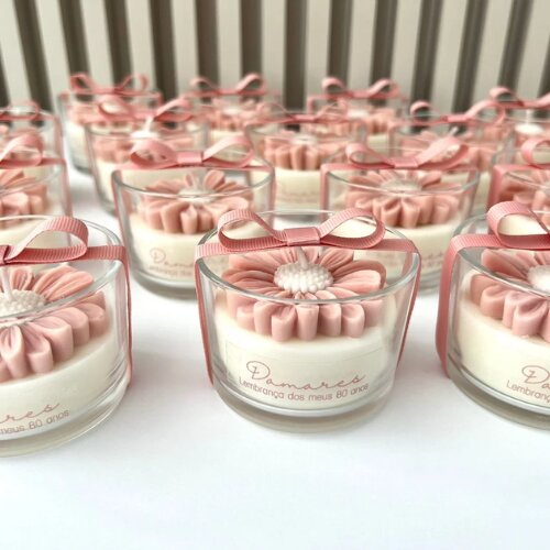 Vela Aromática Flor Margarida Personalizada