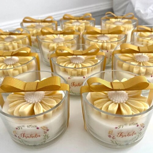 Vela Aromática Flor Margarida Personalizada