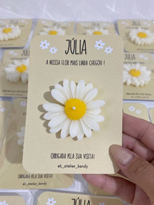 Mini Vela Margarida com Card Personalizado