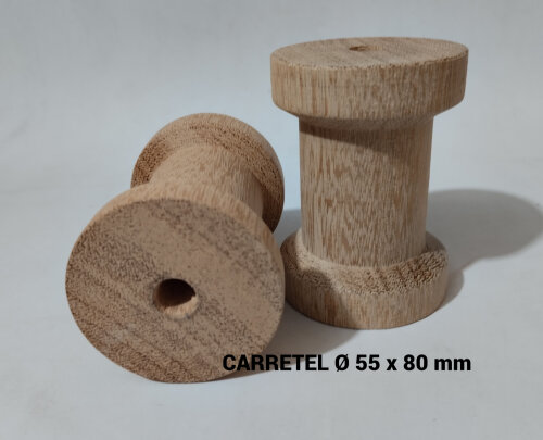 CARRETEL DE MADEIRA Ø 55 x 80 mm