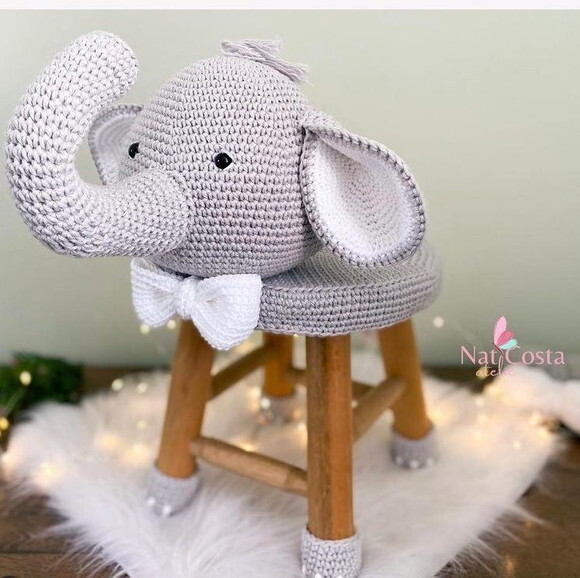 BANCO ELEFANTE AMIGURUMI banco + capa