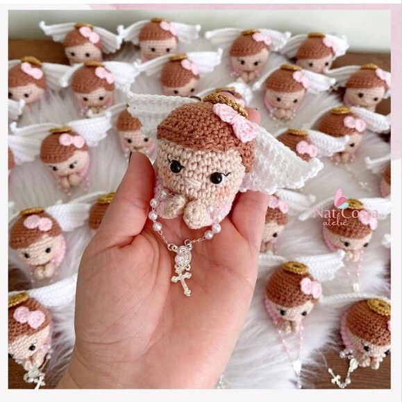 Chaveiro anjinho amigurumi