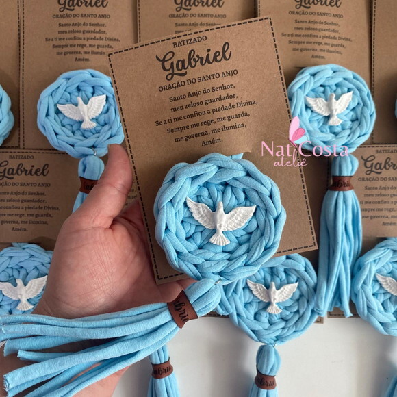 Kit 25 Lembrancinhas Mandalas para Batizado Personalizado