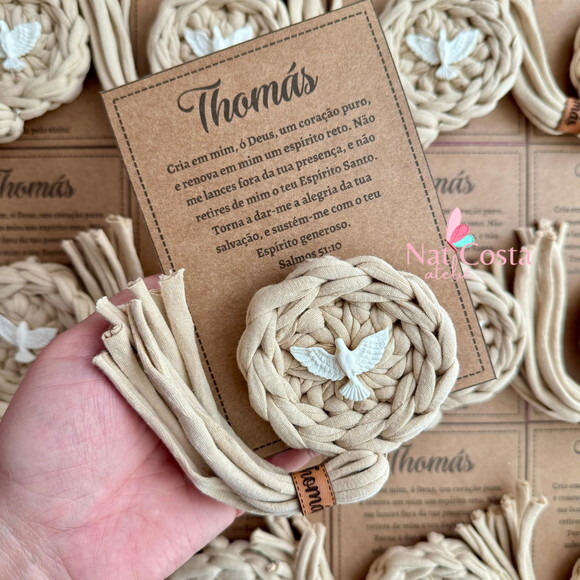 Kit 30 Lembrancinhas Mandalas para Batizado Personalizado