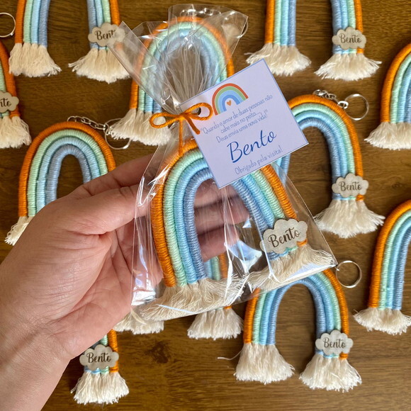 Lembrancinhas Arco Íris Macrame Maternidade