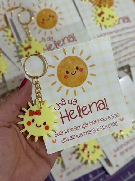Lembrancinhas Chaveiro Sol em Acrílico Personalizado