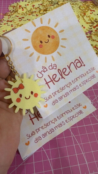 Lembrancinhas Chaveiro Sol em Acrílico Personalizado