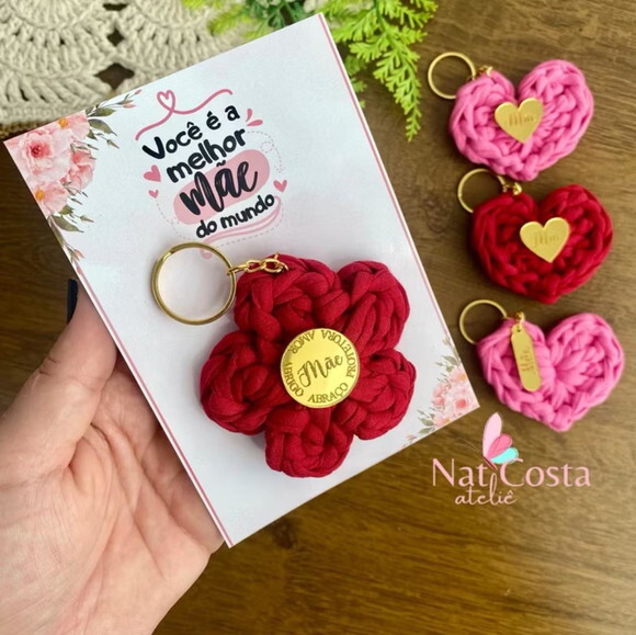Lembrancinhas Chaveiros Flor Personalizado Dia das Mães
