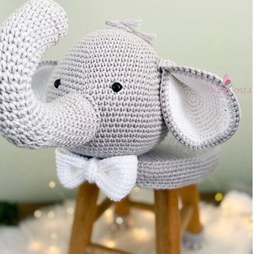 BANCO ELEFANTE AMIGURUMI banco + capa