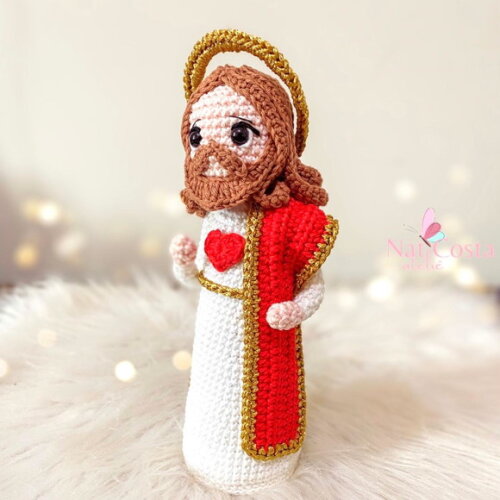 Jesus Cristo Amigurumi Sagrado Coração Jesus