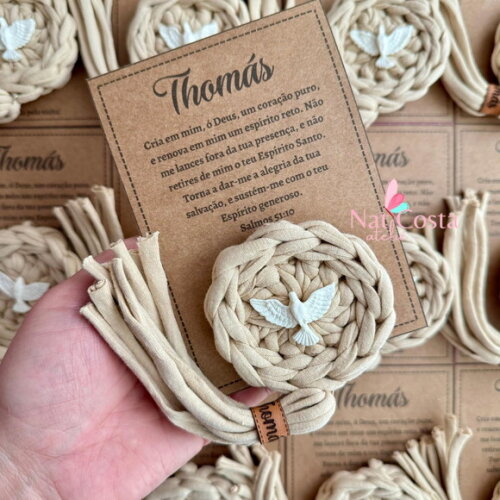 Kit 30 Lembrancinhas Mandalas para Batizado Personalizado