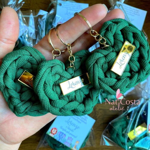 Kit 30 Unid Chaveiro Coração com Nome em Acrílico