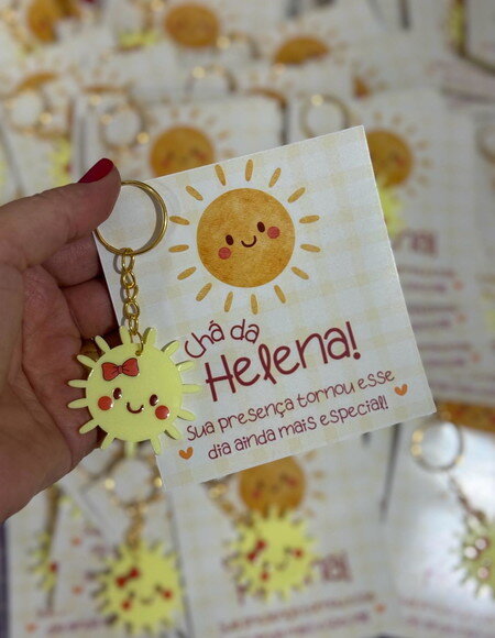 Lembrancinhas Chaveiro Sol em Acrílico Personalizado
