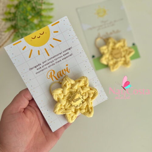 Lembrancinhas Chaveiro Sol em Fio de Malha