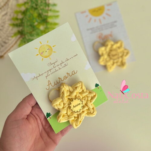 Lembrancinhas Chaveiro Sol em Fio de Malha