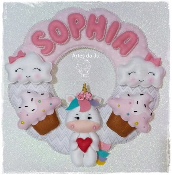Enfeite de Porta/ Guirlanda Unicórnio
