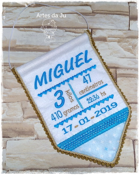 Flâmula Decorativa - Quadro de Nascimento (Menino)