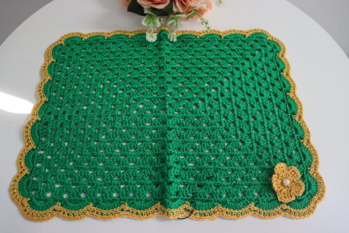 Jogo americano crochê verde