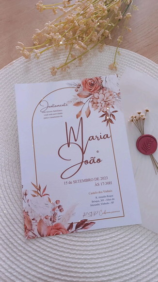 Convite de Casamento Envelope Papel Vegetal