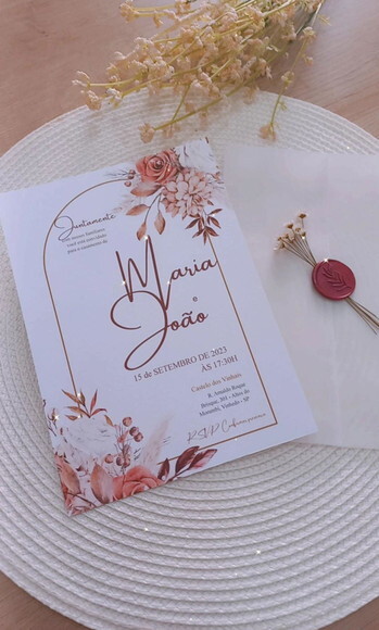 Convite de Casamento Envelope Papel Vegetal