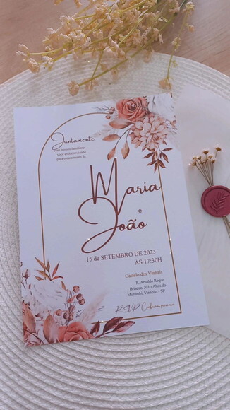 Convite de Casamento Envelope Papel Vegetal