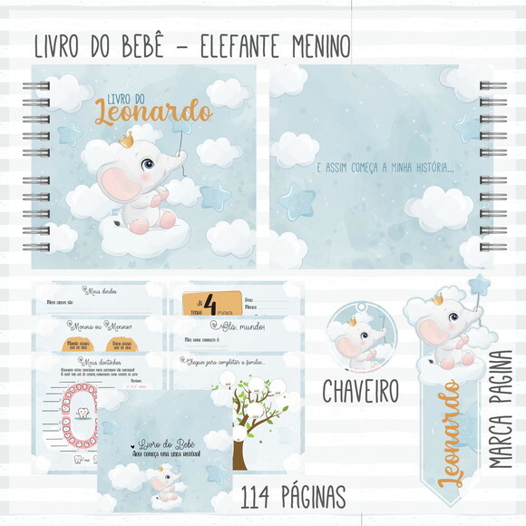 Livro do bebê Elefante menino