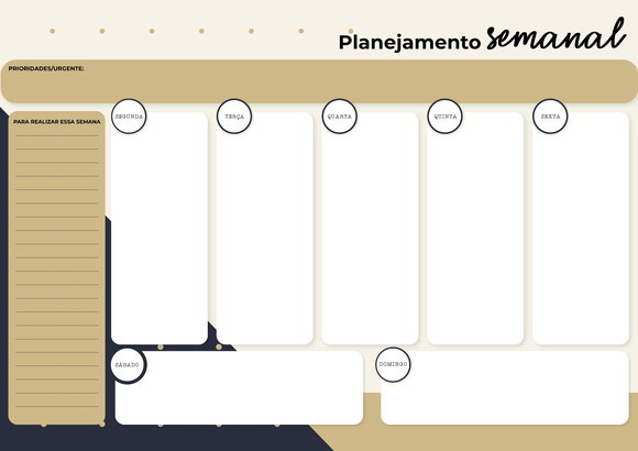 Planner de Mesa Semanal