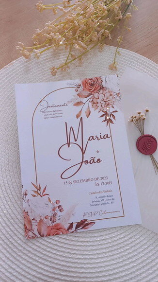 Convite de Casamento Envelope Papel Vegetal