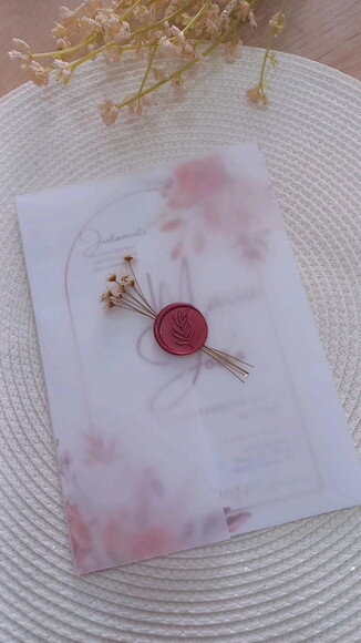 Convite de Casamento Envelope Papel Vegetal