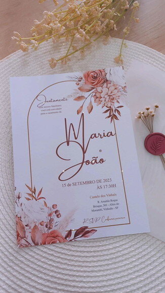Convite de Casamento Envelope Papel Vegetal
