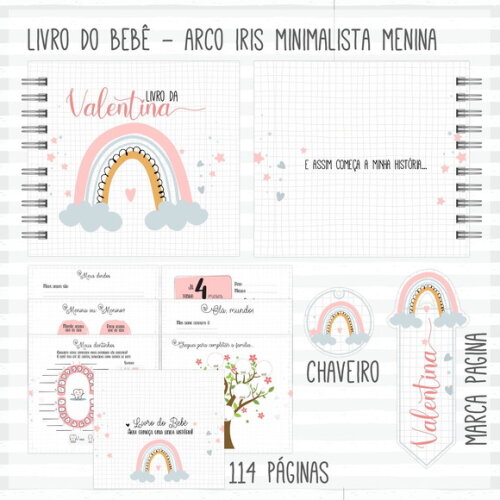 Livro do bebê Arco Iris minimalista