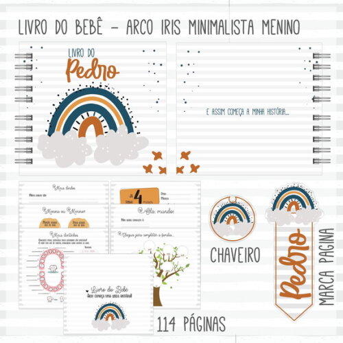 Livro do bebê Arco Iris Minimalista