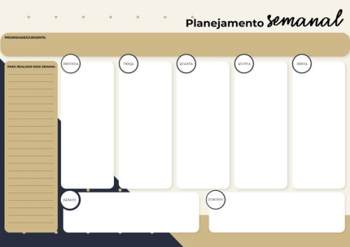 Planner de Mesa Semanal