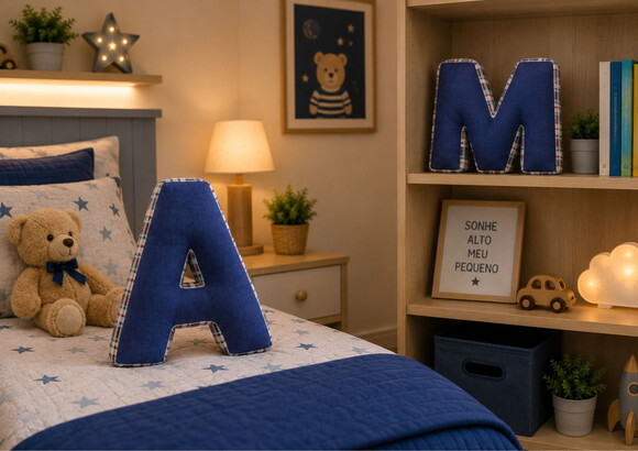 2 Almofadas Letra Decorativa Personalizada - Escolher Letra