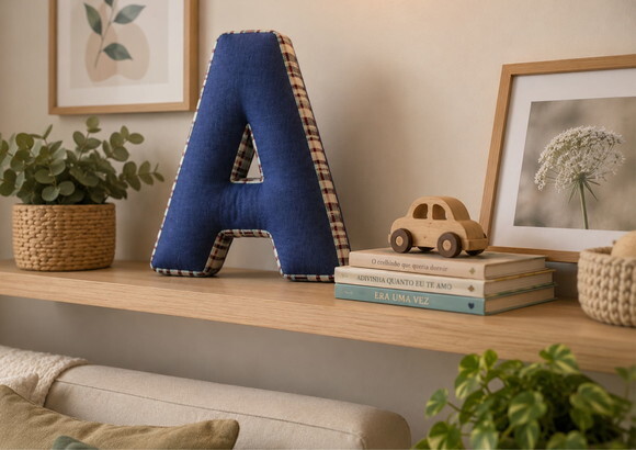 2 Almofadas Letra Decorativa Personalizada - Escolher Letra