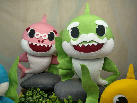 Baby Shark em Feltro - Kit* Chamar Chat