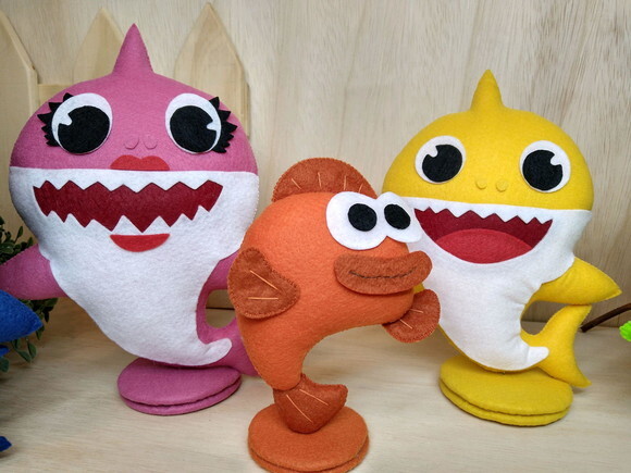 Baby Shark em Feltro - Peixinho