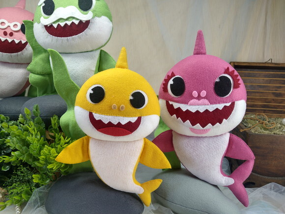Baby Shark em Feltro - Kit* Chamar Chat