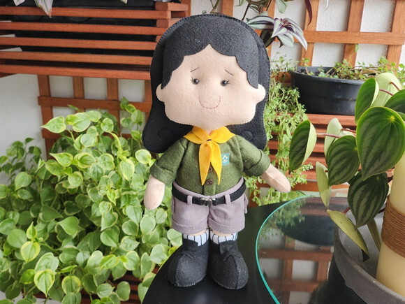 Boneca Escoteira de Feltro * Chamar Chat Antes Compra