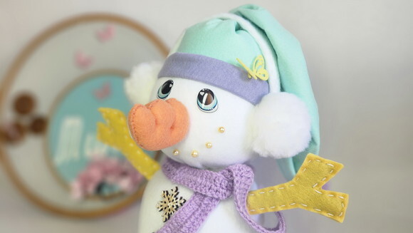 Boneco de Neve em Feltro* Chamar Chat Antes Compra