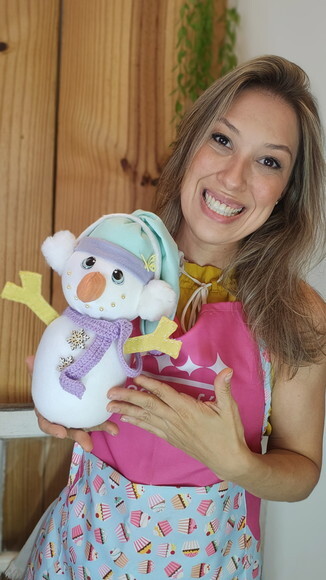 Boneco de Neve em Feltro* Chamar Chat Antes Compra