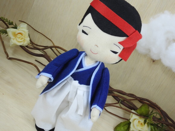 Boneco Japonês em Feltro (taikomochi ou Hokan)* Chamar Chat