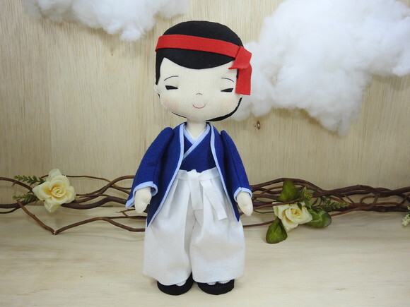 Boneco Japonês em Feltro (taikomochi ou Hokan)* Chamar Chat