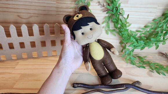 Boneco Ursinho de Feltro - Chamar Chat