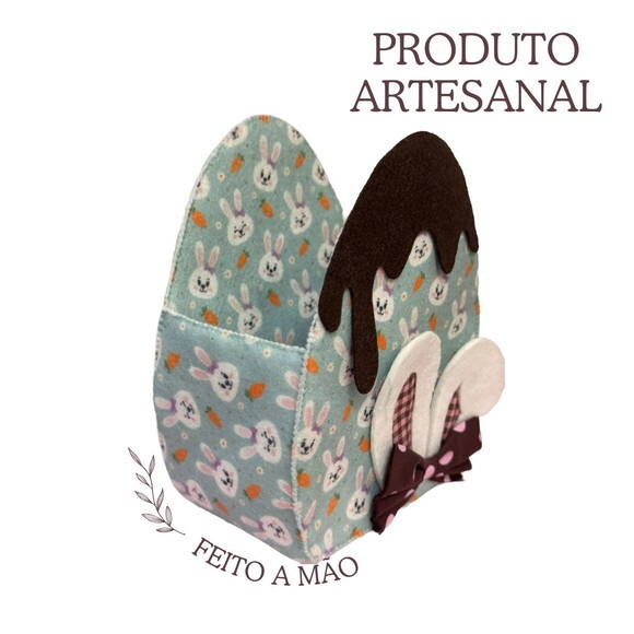 Cesto de Páscoa em Feltro Decorativo ? Porta Chocolates
