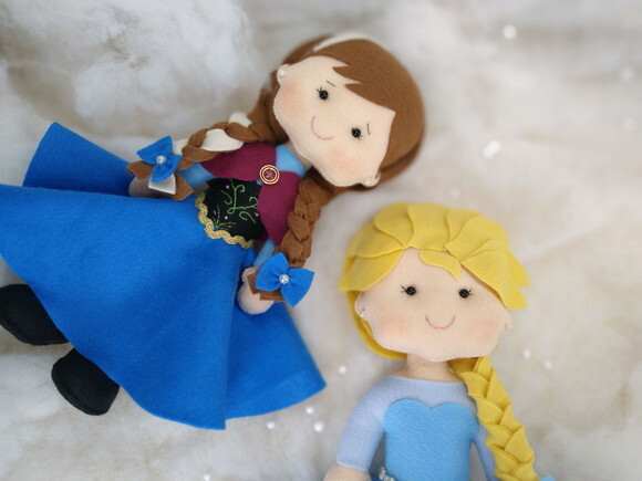 ELSA e Ana de feltro Personagem filme Frozen