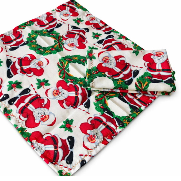 Guardanapo de Tecido de Natal com 4 Peças Pronta Entrega